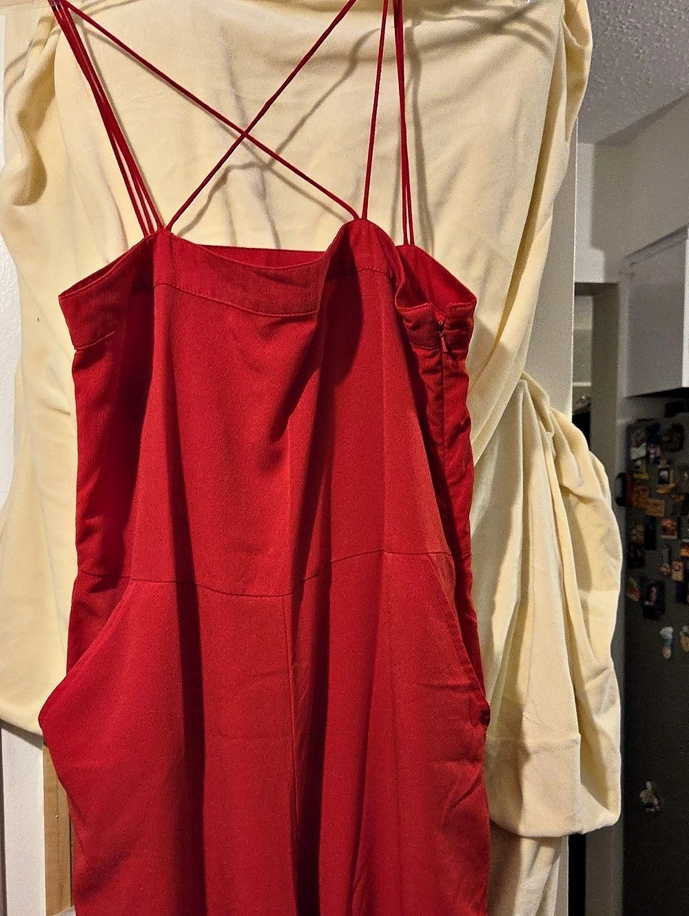 ASOS Red Wide Leg Jumpsuit Size Medium Like New